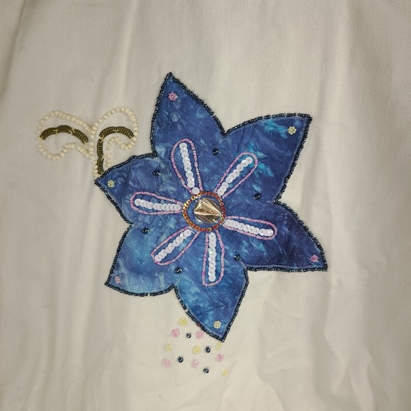 Vtg Indigo Moon Jacket Size 2X Floral Embroidered Appliqué Beaded Cotton NWT - Picture 4 of 9